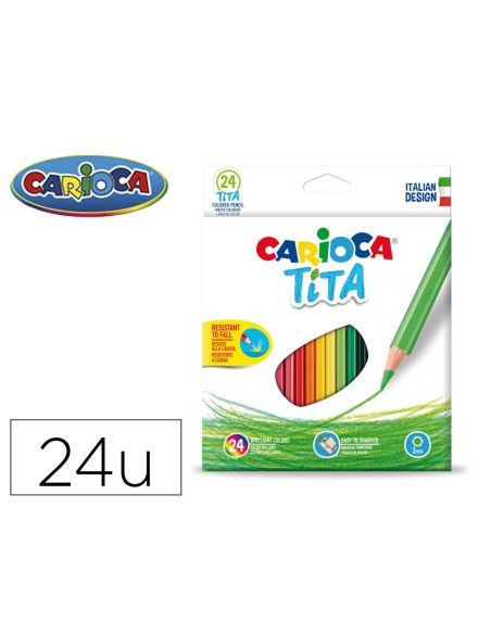 Lapices de colores carioca tita hexagonal caja...