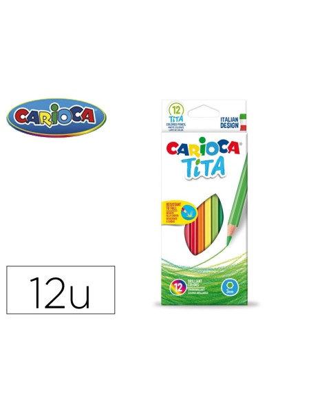 Lapices de colores carioca tita hexagonal caja...