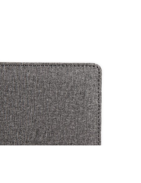 Carpeta portafolios q-connect a4 con calculadora bloc 20 hojas y departamentos interiores color gris 250x315