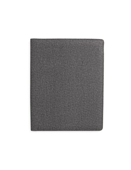 Carpeta portafolios q-connect a4 con calculadora bloc 20 hojas y departamentos interiores color gris 250x315