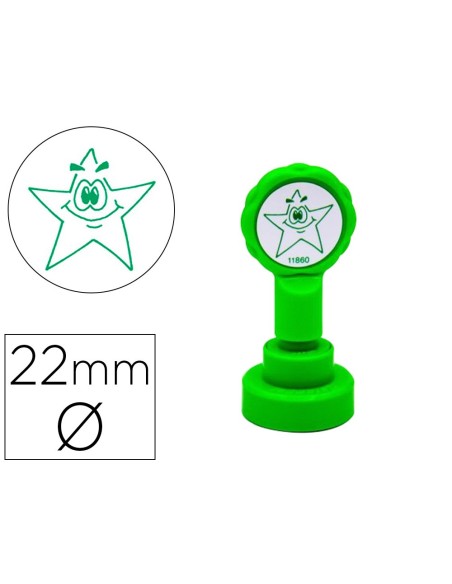 Sello artline emoticono estrella color verde 22...