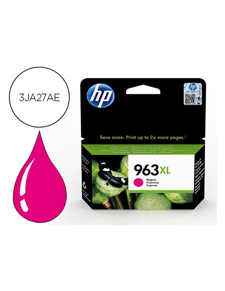 Ink-jet hp 963 xl officejet pro 9010 / 9020 / 9022 / 9023 / 9025 magenta 1600 paginas