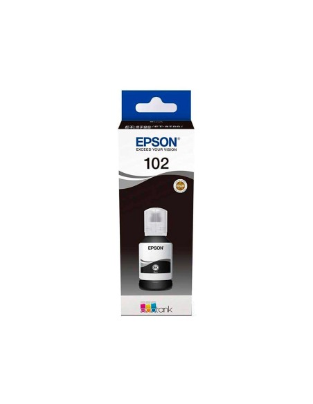 Tinta epson ecotank 102 et-2700 / 2750 / 3700 / 3750 / 4750 bote de 127 ml negro 7.500 pag