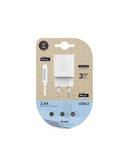 Cargador doble blanco+cable braided nylon...