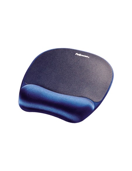 Alfombrilla para raton fellowes con reposamuñecas de espuma memory foam azul 230x196x20 mm