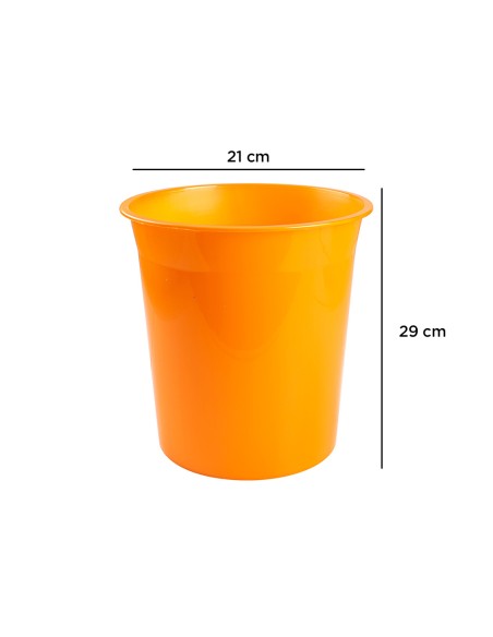 Papelera plastico q-connect naranja translucido 13 litros 275x285 mm
