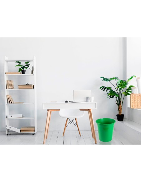 Papelera plastico q-connect verde opaco 13...