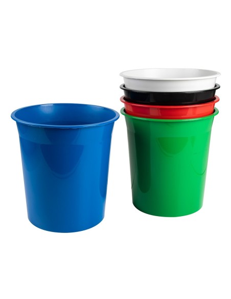 Papelera plastico q-connect negro opaco 13...
