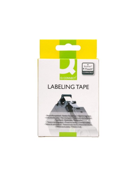 Cinta q-connect tze-641 amarillo-negro 18mm...