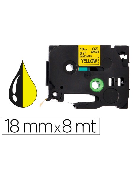 Cinta q-connect tze-641 amarillo-negro 18mm...