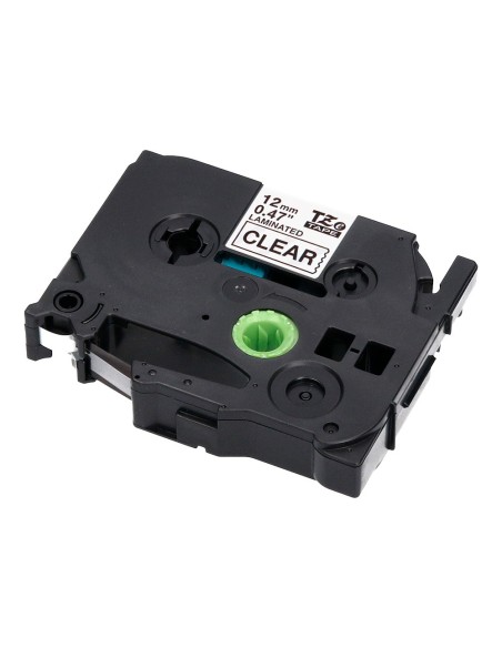 Cinta q-connect tze-131 transparente-negro 12mm...