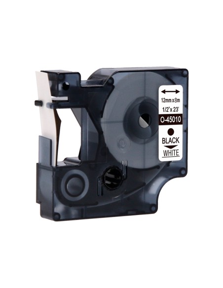 Cinta q-connect mk-221 blanco-negro 9mm longitud 8 mt