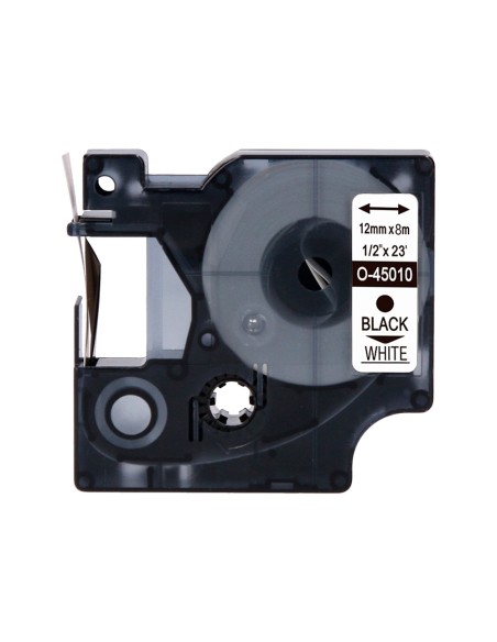 Cinta q-connect mk-221 blanco-negro 9mm longitud 8 mt