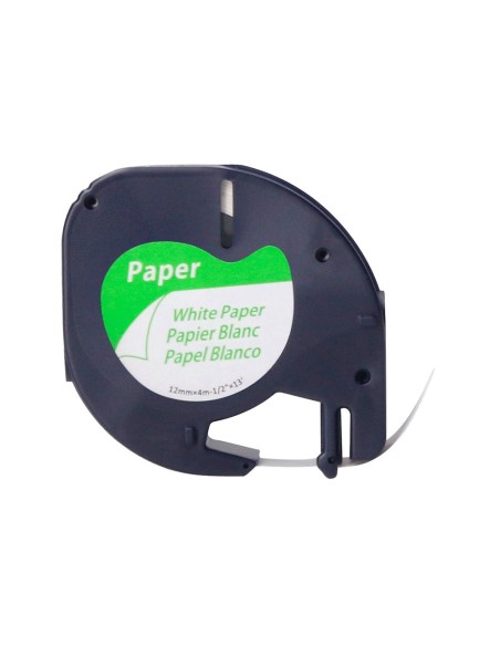 Cinta q-connect papel 12mm x 4mt negro-blanco...