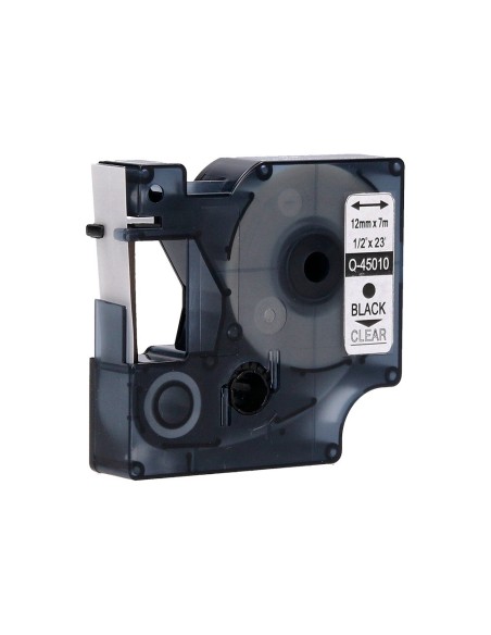 Cinta q-connect negro-transparente 12mm x 7mt dymo