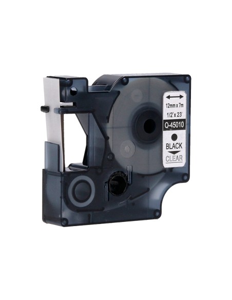 Cinta q-connect negro-transparente 12mm x 7mt dymo