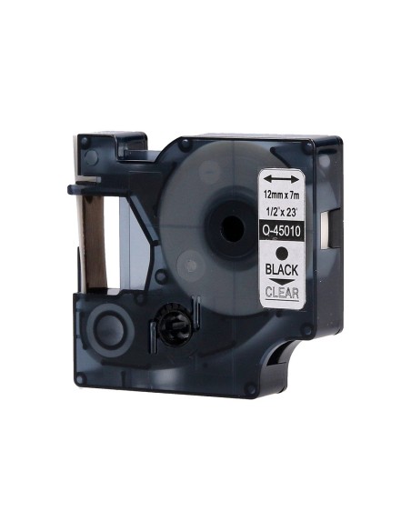 Cinta q-connect negro-transparente 12mm x 7mt dymo