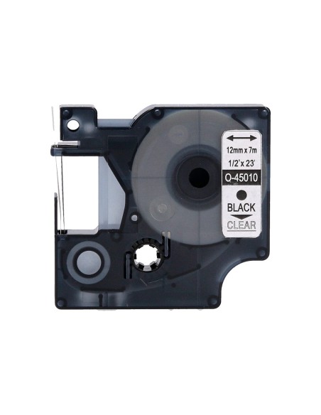 Cinta q-connect negro-transparente 12mm x 7mt dymo