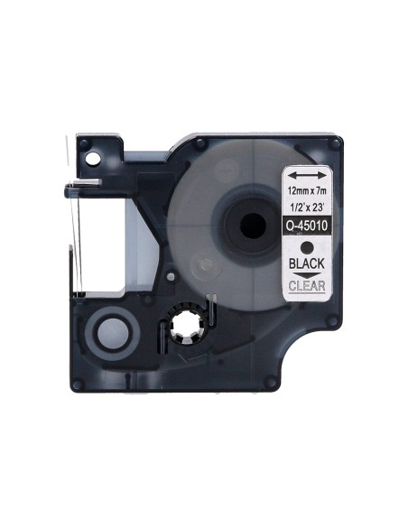 Cinta q-connect negro-transparente 12mm x 7mt dymo