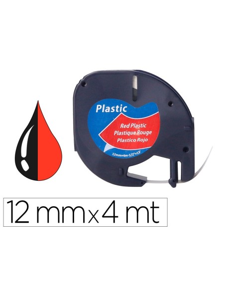 Cinta q-connect 12mm x 4mt negro-rojo cosmico...