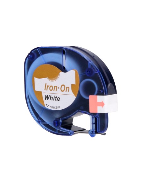 Cinta q-connect 12mm x 2mt negro-blanco para ropa para maquina letratag