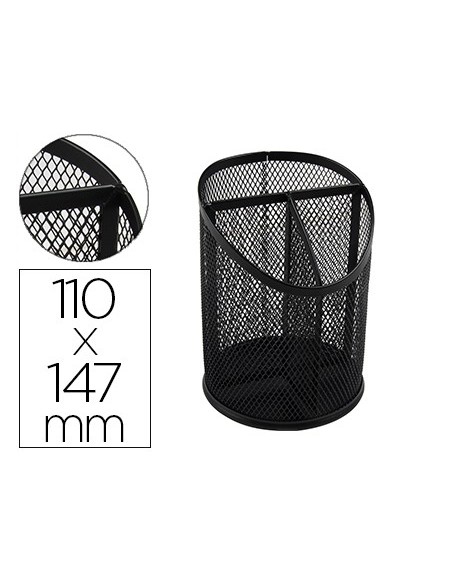 Cubilete portalapices q-connect negro metal...