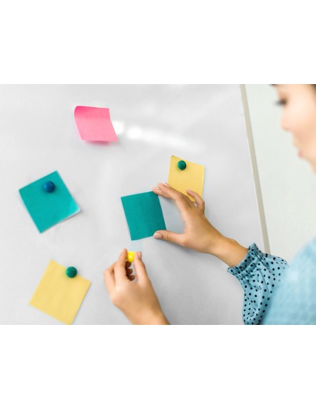 Pizarra blanca q-connect lacada magnetica marco aluminio 60x45 cm