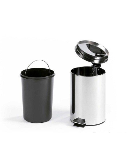 Papelera metalica q-connect con pedal cromada...