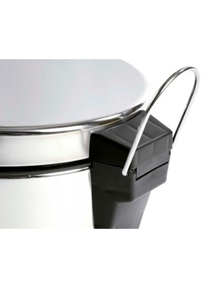 Papelera metalica q-connect con pedal cromada 43x29cm capacidad 20 litros