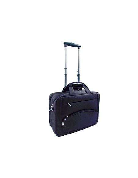 Maletin para portail q-connect 16\" azul marino 1 asa 2 bolsillos exteriores y ruedas 410x325x150 mm
