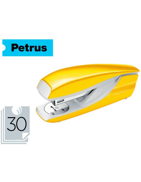 Grapadora petrus 635 wow amarilla metalizada...