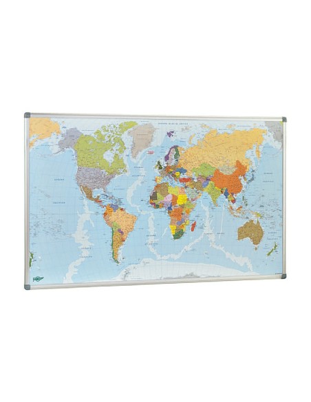 Mapa mural faibo planisfero politico magnetico...