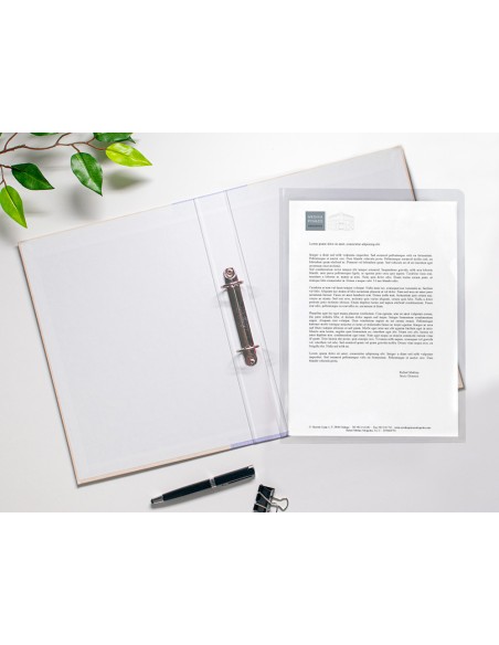 Carpeta dossier uñero plastico q-connect folio 120 micras transparente