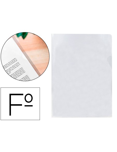 Carpeta dossier uñero plastico q-connect folio 120 micras transparente