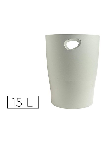 Papelera plastico exacompta ecoblack gris 15...
