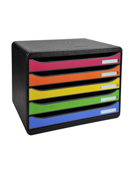 Fichero cajones sobremesa exacompta big-box plus iderama arlequin 5 cajones apaisado multicolores