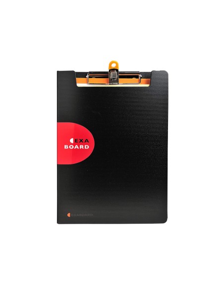 Carpeta exacompta exactive con tapa polipropileno negro con pinza y portaboligrafo din a4