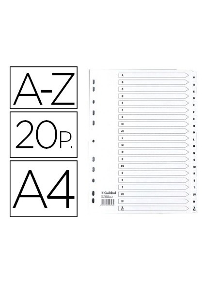 Separador exacompta cartulina blanca a-z juego...