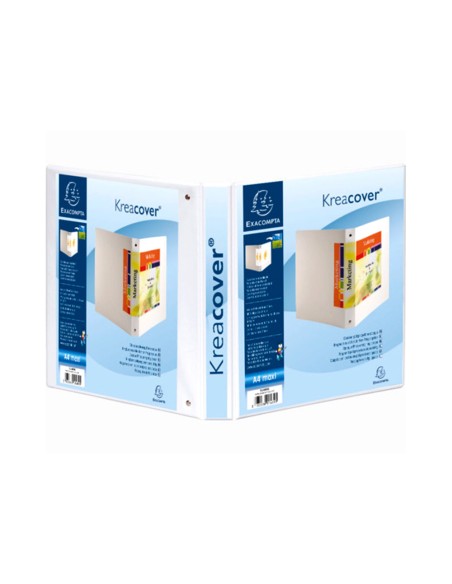 Carpeta exacompta canguro 4 anillas 30 mm din a4+ carton forrado polipropileno personalizable 3 bolsillos