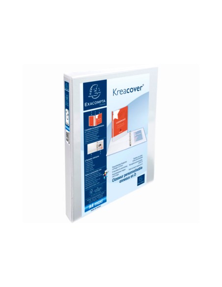 Carpeta exacompta canguro 4 anillas 16 mm din a4+ carton forrado polipropileno personalizable 3 bolsillos