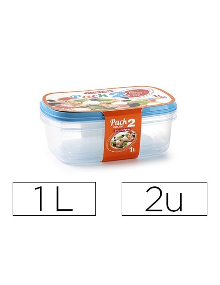 Fiambrera plasticforte transparente tapa color...