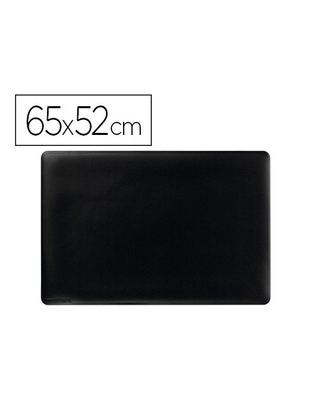 Vade sobremesa durable negro antideslizante contorneado 65x52 cm