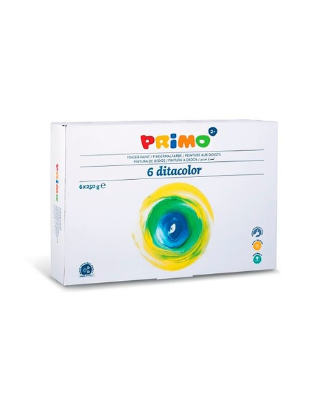Pintura de dedos primo 250 g caja de 6 unidades...