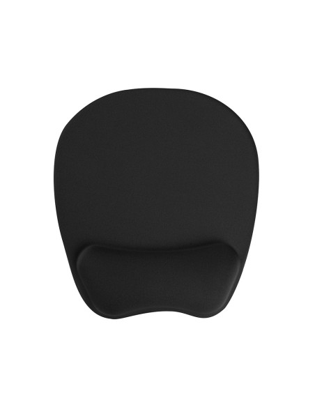 Alfombrilla para raton q-connect con reposamuñecas ergonomica de gel color negro 225x240x20 mm