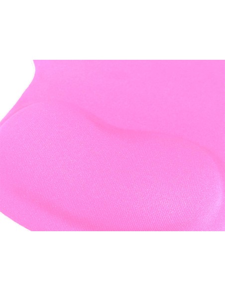 Alfombrilla para raton q-connect reposamuñecas de gel color rosa 190x230x20 mm