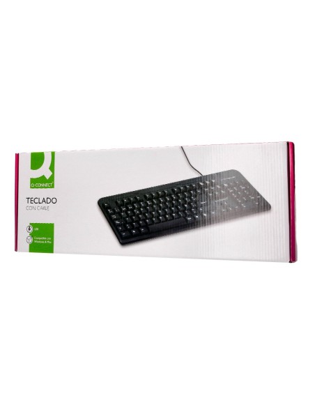 Teclado q-connect negro con cable 1,5 m...