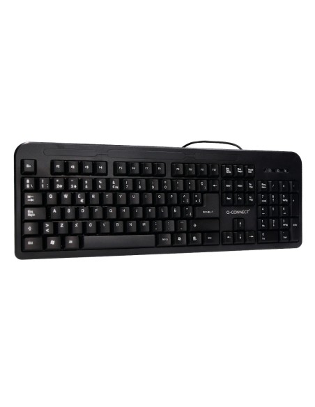 Teclado q-connect negro con cable 1,5 m compatible windows