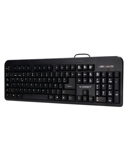 Teclado q-connect negro con cable 1,5 m compatible windows