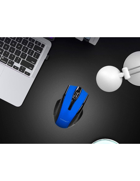 Raton q-connect optico inalambrico 1000 dpi receptor usb 2,4 ghz azul