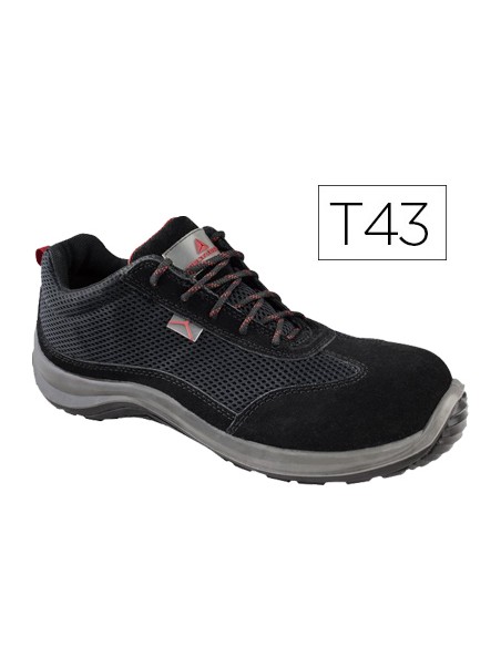 Zapatos de seguridad deltaplus asti piel de serraje afelpado suela de composite negro talla 43